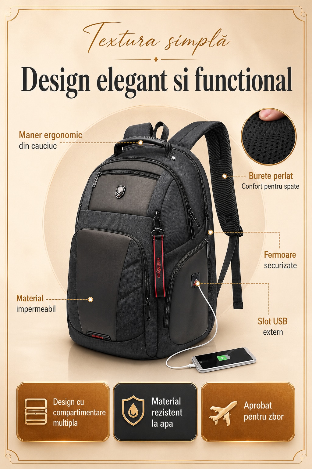 Rucsac Multifunctional 46L, Rucsac Laptop 15.6