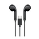 Vezetékes fejhallgató, iPhone 15/16-hoz, Type-C csatlakozó, 1,2 m, beépített mikrofon és vezérlőgombok, fekete