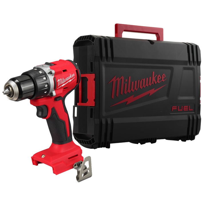 Aparat de gaurit si insurubat compact fara perii Milwaukee, M18 BLDDRC-0X, 60,5Nm, 145mm, fara acumulator si incarcator