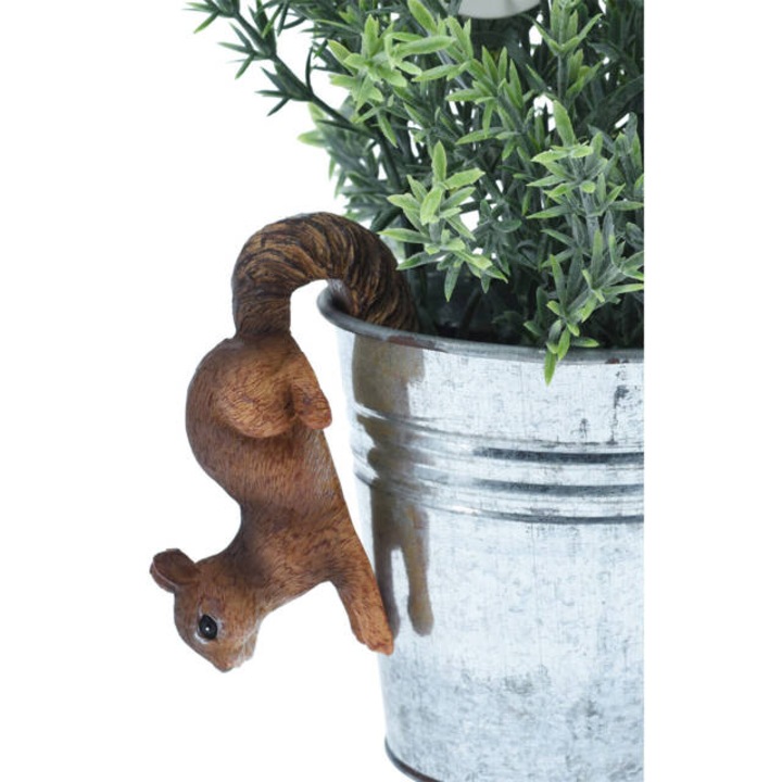 Koszorú edényekhez Happy animal, polyresin, 9 x 4, 5 x 8 cm - mókus