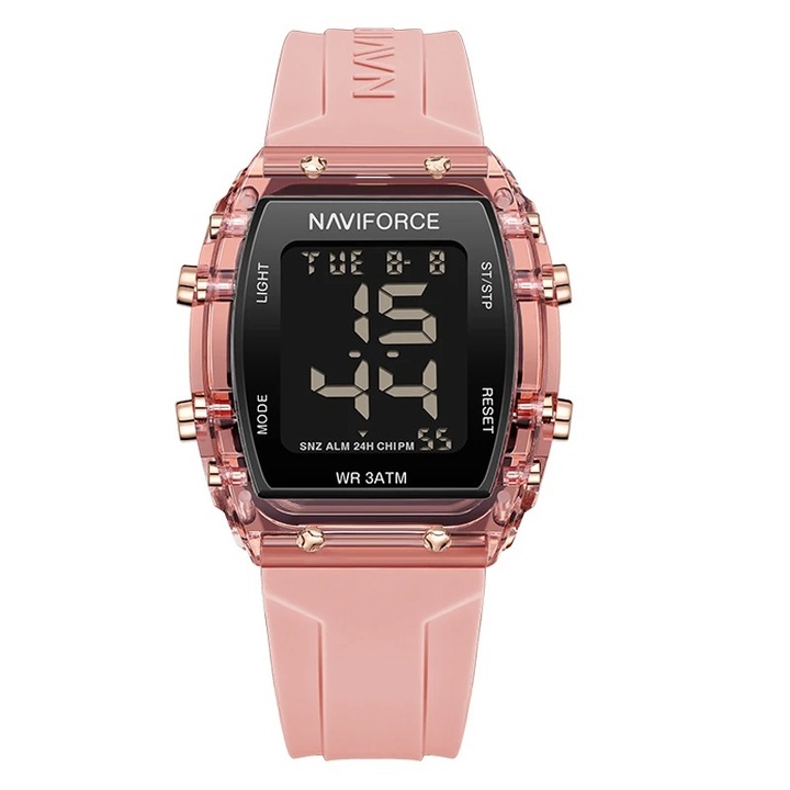Női karóra Naviforce Sport Casual Fashion Digital Silicon Pink