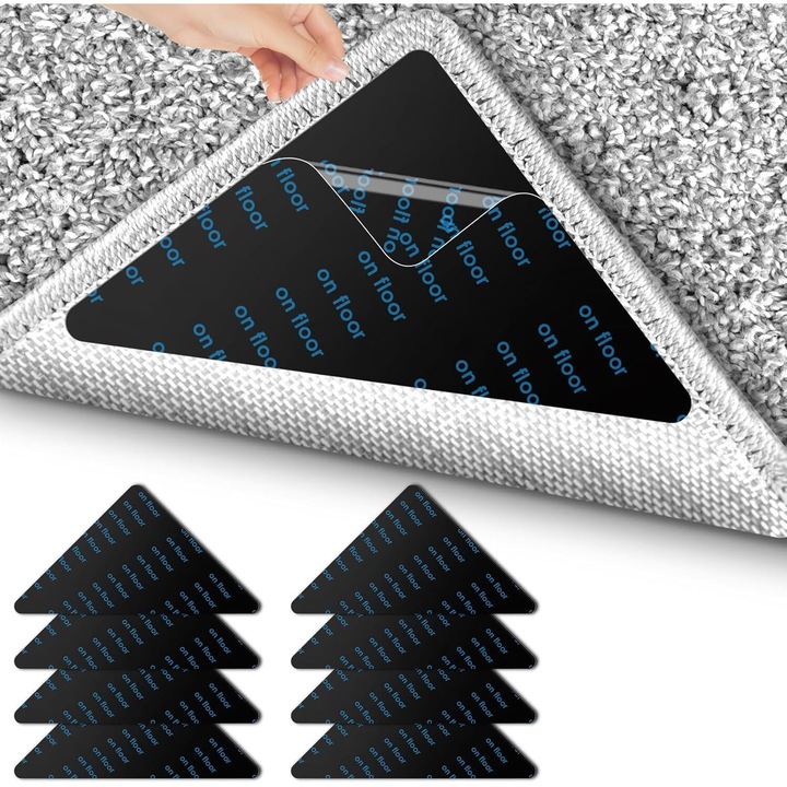 Set 8 suporturi mocheta XINGGUI, cauciuc, negru