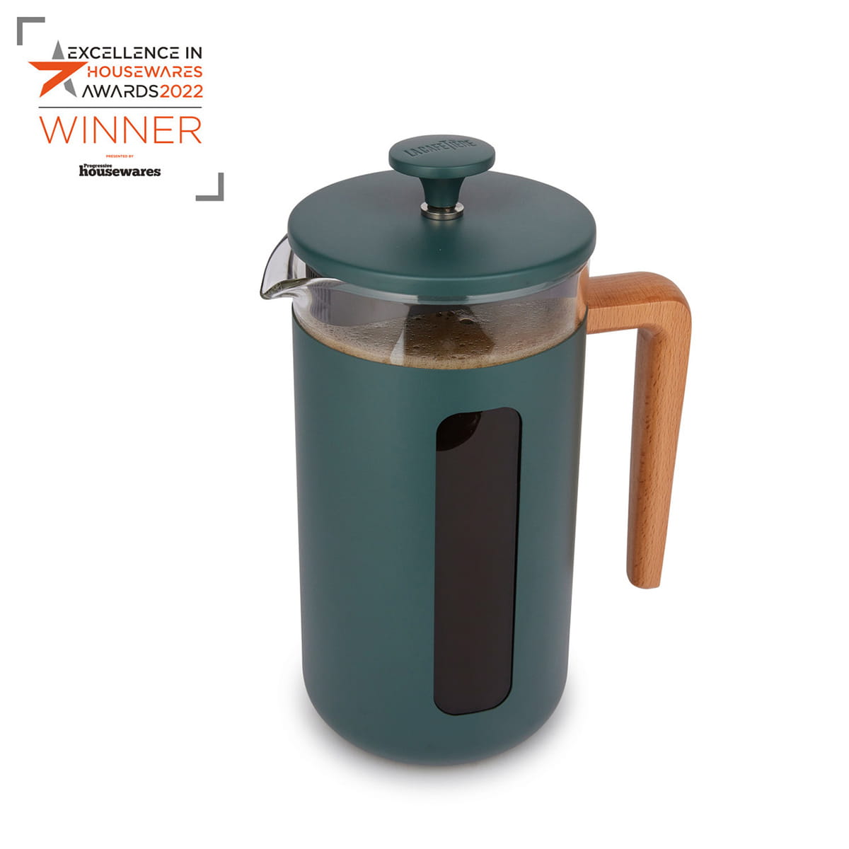 Presa franceza, La Cafetiere 1L, verde, cu filtru de rezerva, Verde