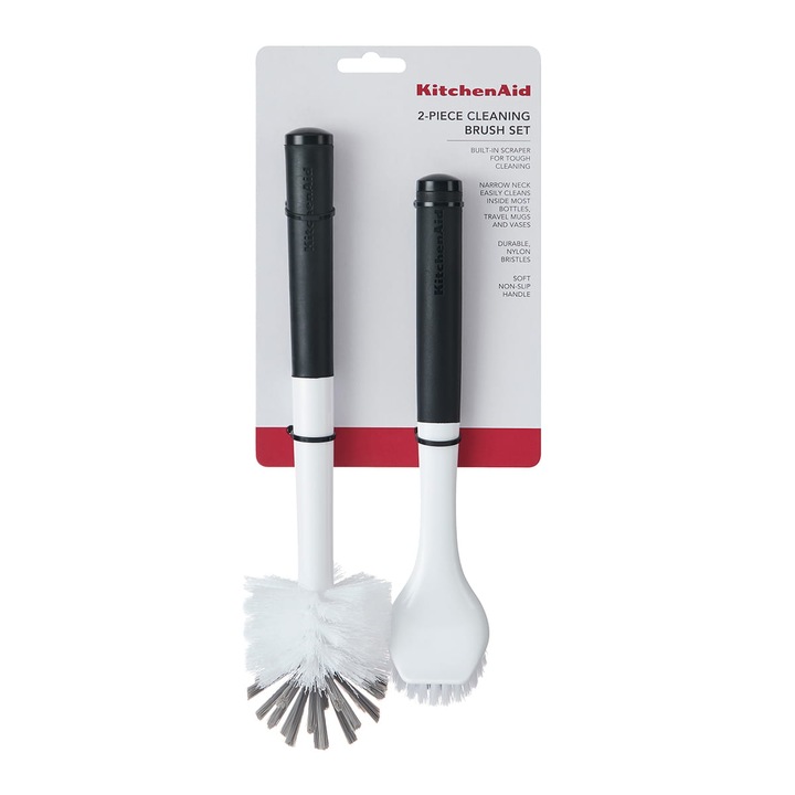 Set 2 perii de curatare, KitchenAid, Nylon, Alb