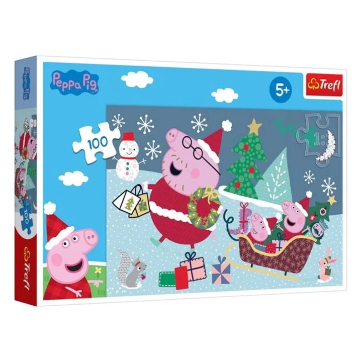Trefl Puzzle, Peppa Pig Christmas, 100 darab