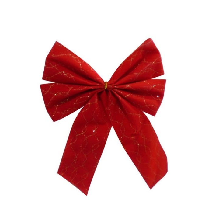 Funda brad de Craciun Antbro® rosie cu insertii de sclipici, 18 x 25 cm