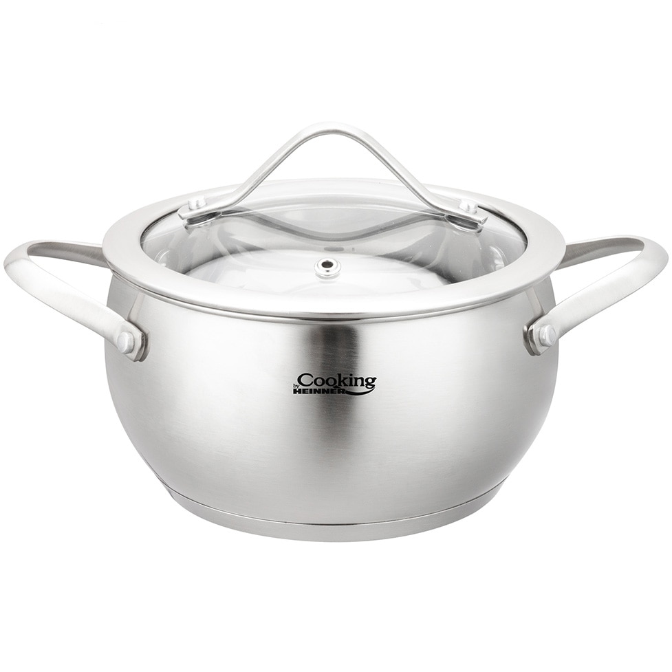 Oala cu capac sticla Cooking by Heinner - Origini Chef Nicolai Tand, inox, inductie, 16 x 9 cm, 1.8 L