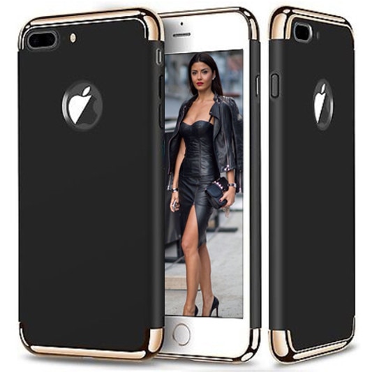Husa telefon Iphone 8 Plus ofera protectie 3in1 Ultrasubtire - Luxury Black Matte
