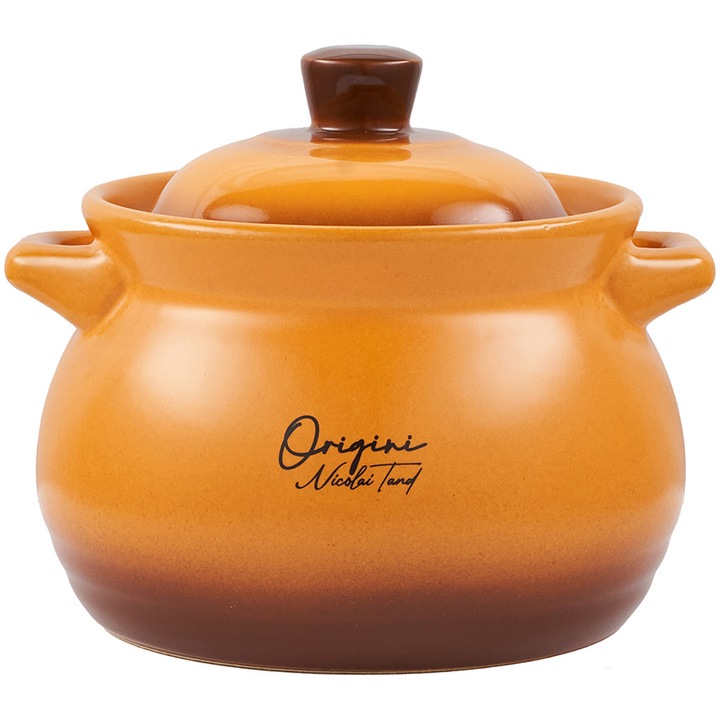 Oala ceramica cu capac Cooking by Heinner - Origini Chef Nicolai Tand, 12 x 11 cm, 2 L