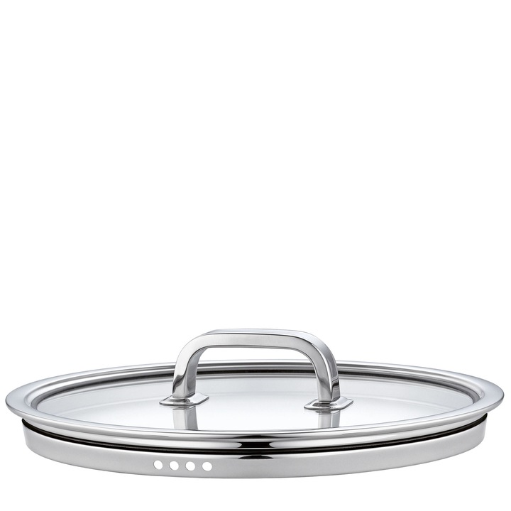 Capac vase pentru gatit Spring, sticla/inox, argintiu/transparent, 24 cm