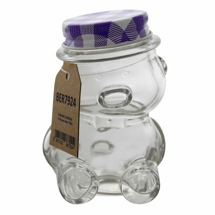 Set 24x Borcanas din sticla in forma de urs, 80ml, Chomik