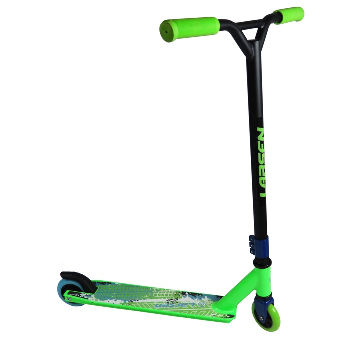 Stunt roller, 100mm, ABEC 7, zöld-fekete, 7-14 éves gyerekeknek, maximális súly 100 kg
