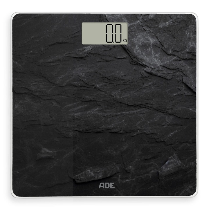 Телесен кантар ADE, 180 кг, 30х30 см, стъкло, черен