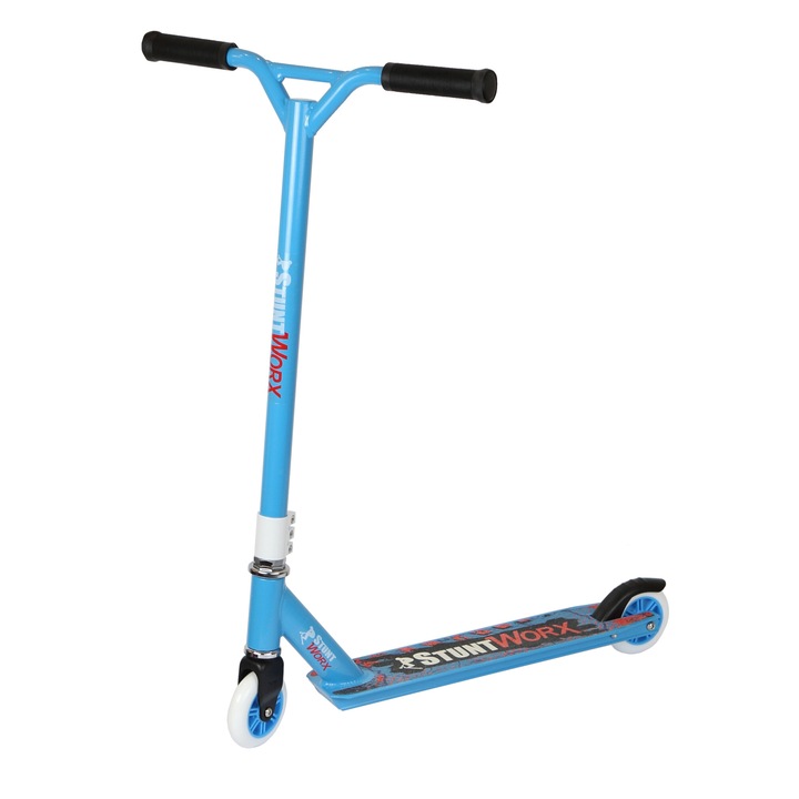 Stunt roller, 100mm, ABEC 7, kék, 66x80cm, 7-14 éves korig, tartozék készlet