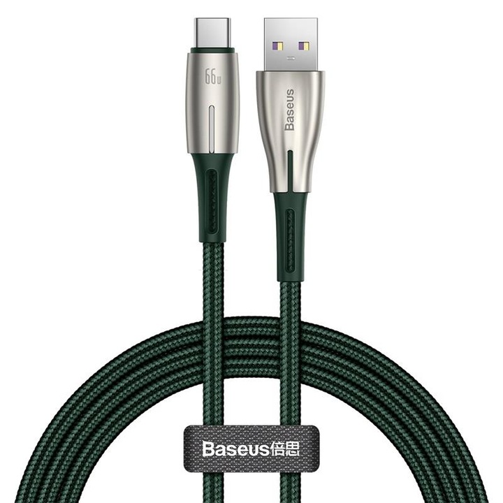 Baseus fém kábel Usb - Usb-c 0,25m Fekete, 66w
