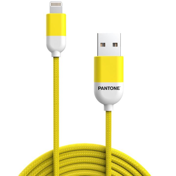 Pantone Mfi кабел Usb - Lightning 1.5m 2.4a Pt-lcs001-5 Yellow 102c