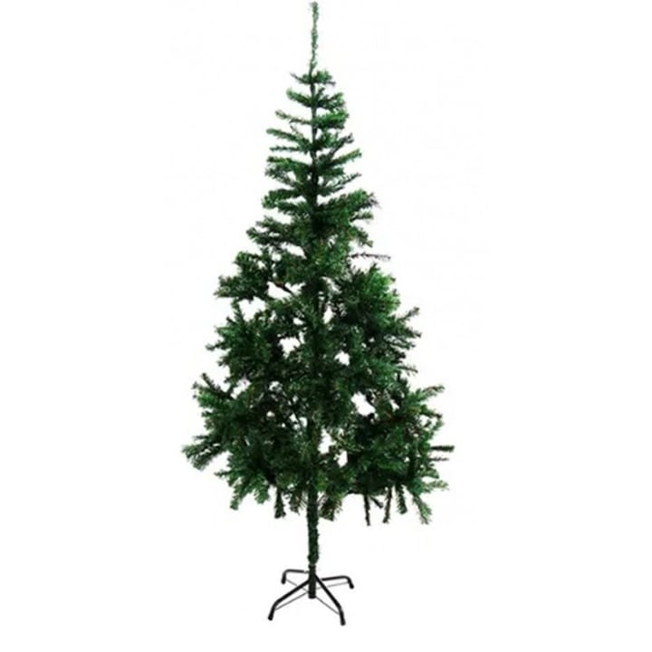 Brad de Craciun, inaltime 180cm, artificial, pliabil, cu suport de metal, din plastic, verde