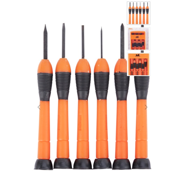 Комплект прецизни отвертки 6 бр прави 1.4-2.4 и кръстати ph00-ph0