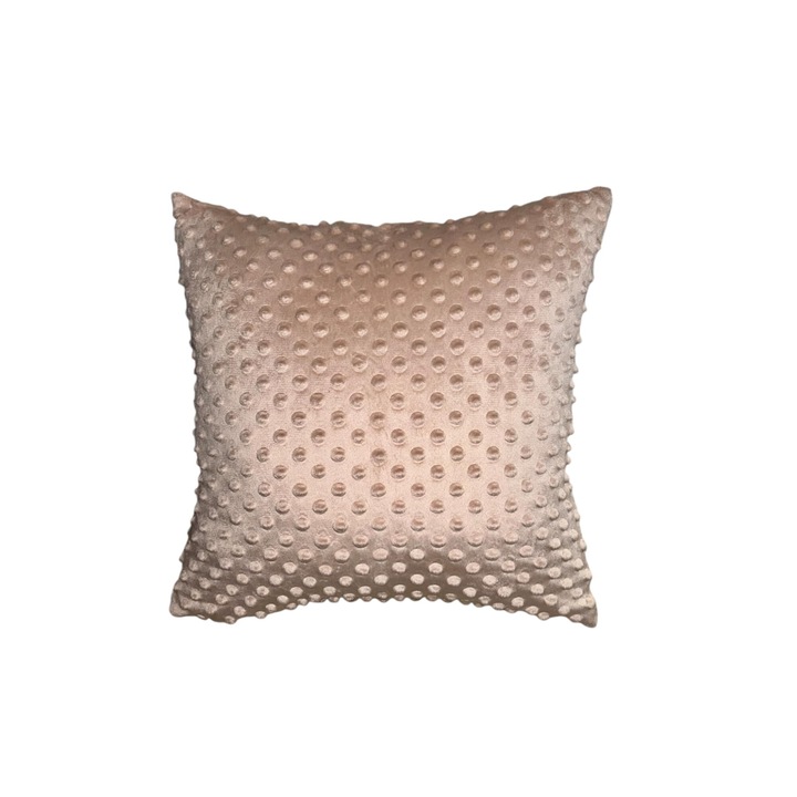 Perna decorativa, husa minky detasabila, lavabila, bej, 40x40 cm