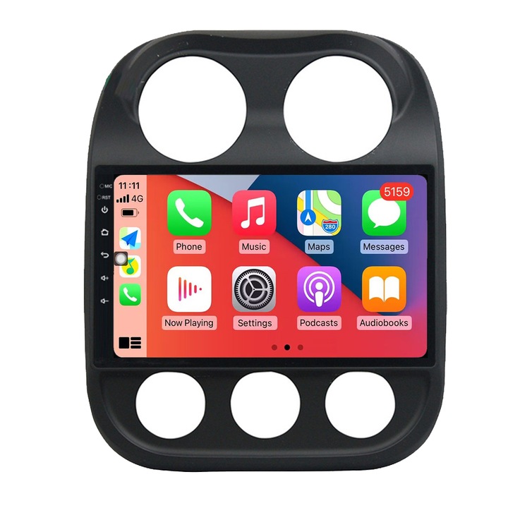 Navigatie GPS pentru Jeep Compass 1 MK 2009-2015 CarPlay Android Auto Stereo Radio Bluetooth 4GB RAM, 64GB ROM