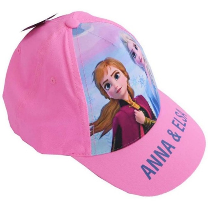 Детска шапка с козирка Frozen, Розов