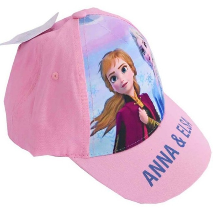 Детска шапка с козирка Frozen, Светлорозов