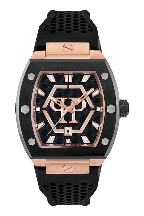 Philipp Plein, Ceas analog cu o curea din silicon, Negru