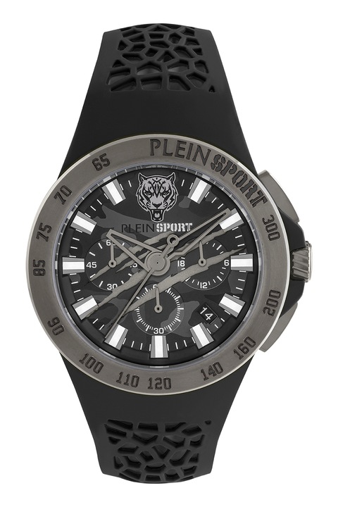 Plein Sport, Ceas cronologic cu o curea din silicon, Negru