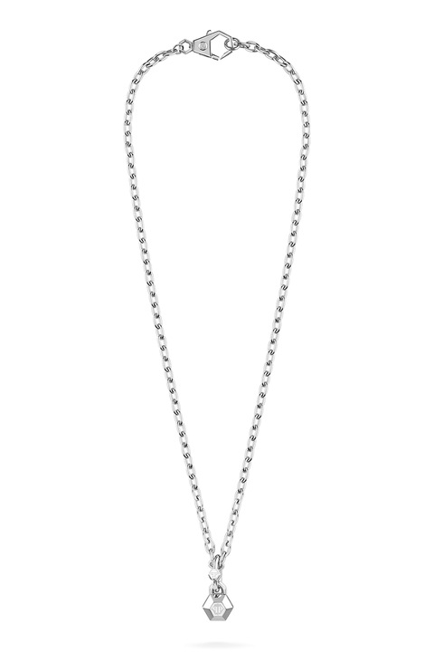 Philipp Plein, Colier-lant din otel inoxidabil cu pandativ, Argintiu
