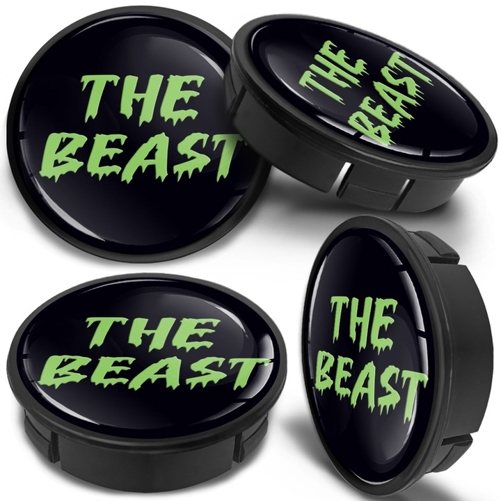 Kupak készlet alufelnihez SkinoEu, külső átmérővel 60mm, belső átmérővel 56mm, alumínium keréktárcsákhoz, Univerzális, The Beast, CX 26, 4db