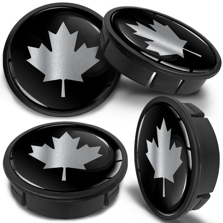 Set capace roti din aliaj SkinoEu, OD 60mm, OD 56mm, pentru jante din aliaj, universale, steag canadian, CX 31, 4 buc.