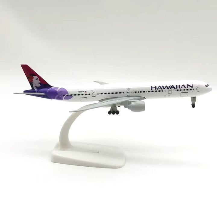Модел на самолет Boeing B777 на Hawaiian Airlines, метал, 20 см, Мащаб 1:250