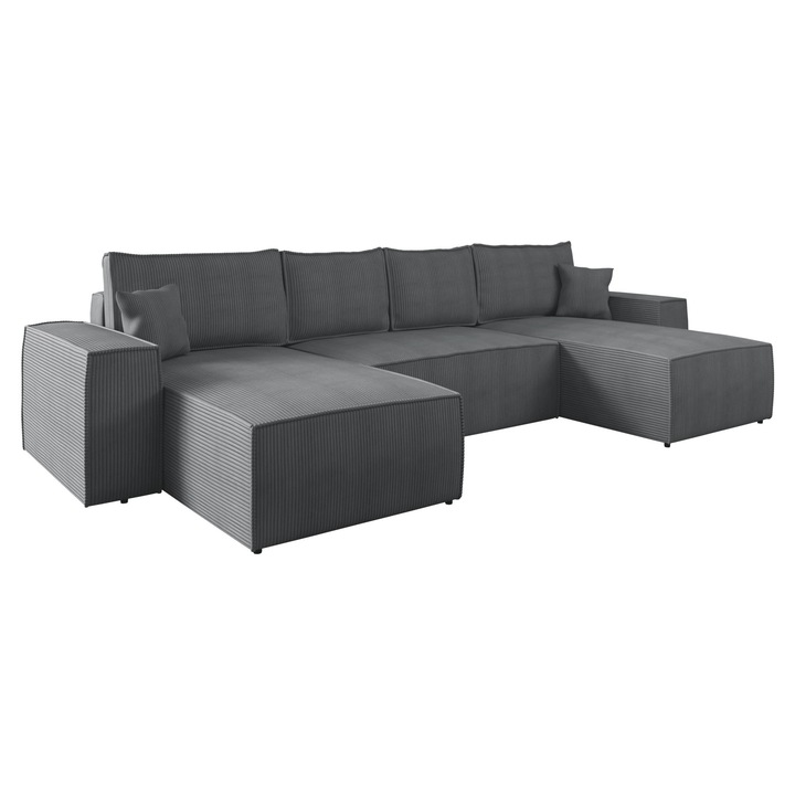 Coltar Maryn U Reiat, MIRJAN24, antracit, 370x181x94 cm