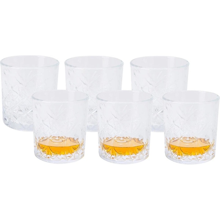 Set 6 pahare Excellent Houseware, sticla, 8x10 cm, 340 ml, transparent