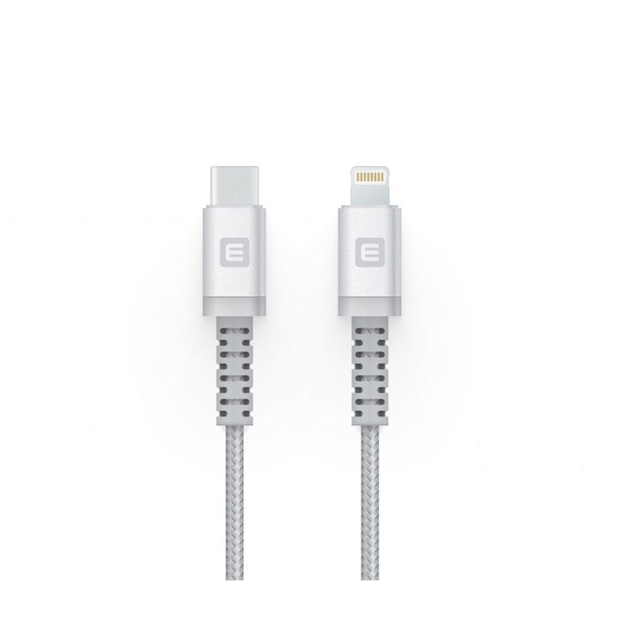 Adat-/töltőkábel Evelatus MFI08, USB - C - Lightning, gyorstöltés, 1 m, szürke