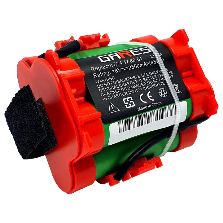 Baterie Gares, 18V 2.5Ah, pentru Gardena R38Li R50Li R80Li Husqvarna Automower 105 305 Flymo 1200R McCulloch ROB R1000 R800