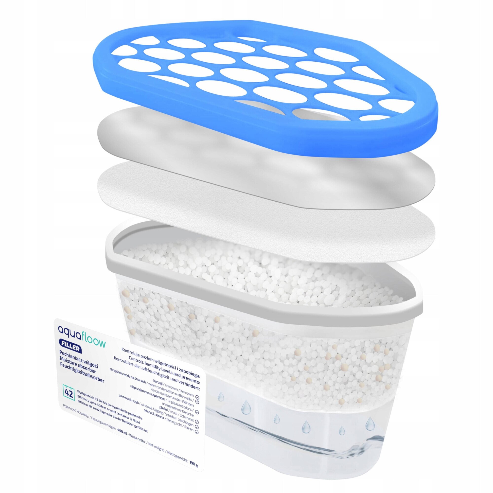 Absorbant de umiditate dezumidificator inodor 6 bucati 400ml, AquaFloow ...