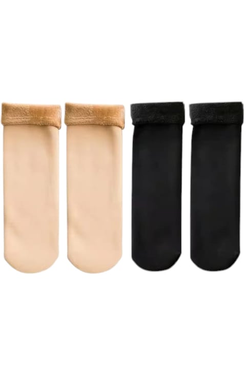 Термо чорапи комплект 2 чифта черни и бежови меки безшевни топли и меки 35-42