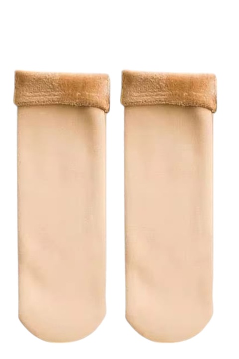 Топли термо чорапи, подплатени с бежов полар, 35-42