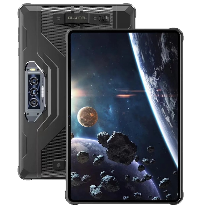 Таблет, Oukitel, RT8, MediaTek Helio G99 Octa-Core Processor, 11" 2K IPS Screen, 6GB RAM, 256GB Flash, Triple Camera 48MP+20MP+MP, Wi-Fi, Bluetooth, 4G, Dual SIM, Android, Without Charger (Black)