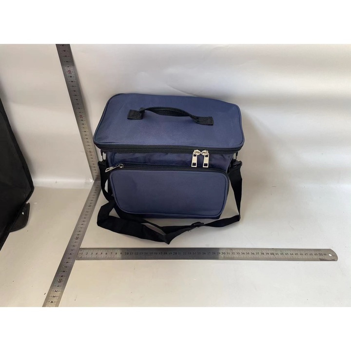 Чанта за обяд, Flippy, многофункционална, с отделения, 2 вида дръжки, водоустойчива, 26x24x17 см, синя