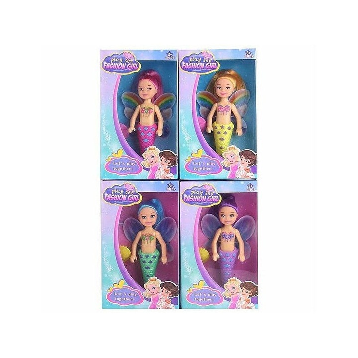 Кукла русалка с крила 12 см 2 бр./кутия