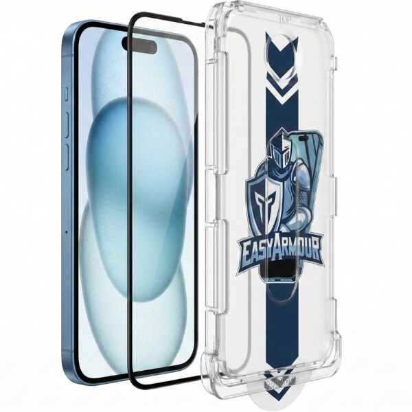 Folie Sticla pentru iPhone 14 Pro Max cu Aplicator, Aplicare Usoara in 5 Secunde, Duritate 9H, Full Cover 3D, Tratament Oleofobic Anti-Amprenta, Instalare Fara Bule, Margini Negre, Protectie Premium Rezistenta la Socuri, EasyArmour