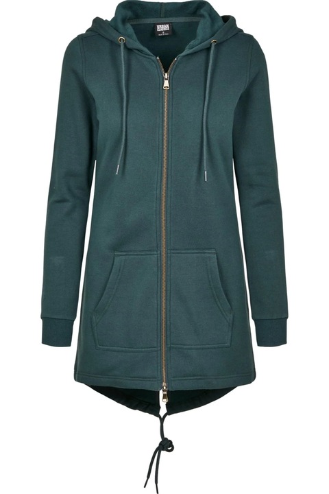 Дамско яке Urban Classics Sweat Parka, зелено стъкло, Зелен