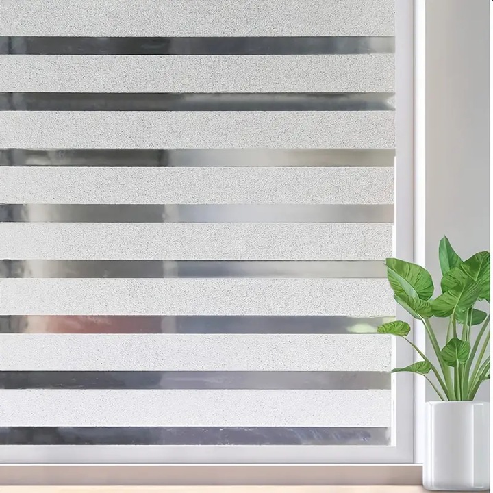Folie Decorativa CCmax pentru Geam, Model Dungi 20x40 mm. Protectie Solara si Intimitate, 600 x 2000 mm