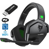 Casti Gaming Profesionale Wireless Techone® SoundForge GX G06-BT, Microfon Unidirectiona, Type-C, Compatibil cu PS4, PS5, Xbox, PC, Switch 2.4GHz Wireless + Bluetooth, Virtual Surround 3D, Difuzor 50mm, Izolare Fonica, Acumulator 2000 mAh, 96dB, Negru