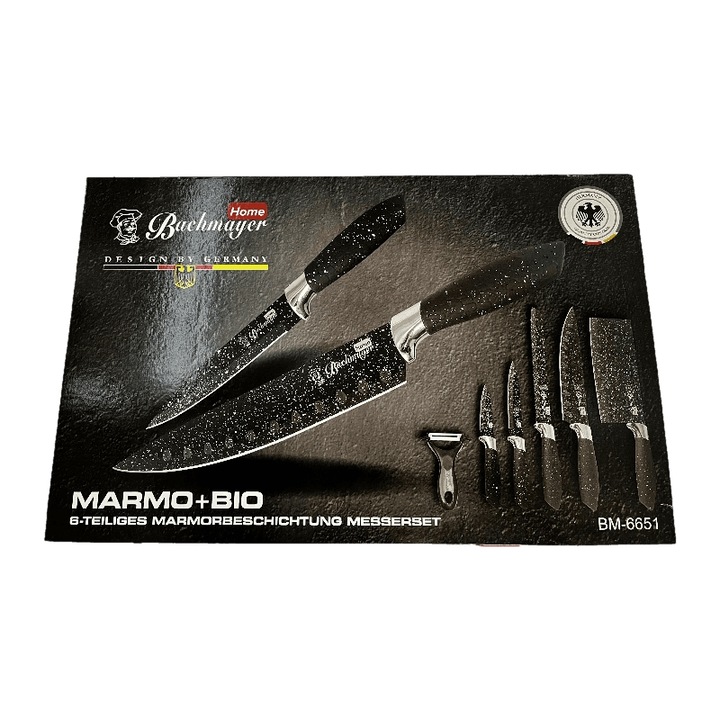 Bachmayer késkészlet 6-részes, rozsdamentes acél márványbevonattal