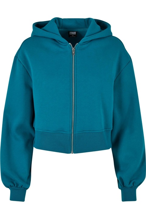 Дамска суичър с цип Urban Classics, водно зелено, Вода зелена