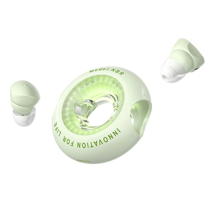 Слушалки Vention TWS "Tiny T17", тип маншет, използване на мултимедия, Bluetooth 5.3, 35mAh/300mAh батерия, живот на батерията до 20 часа, IPX4, зелени