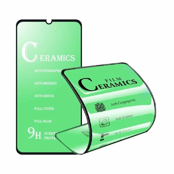 Folie Ceramica pentru Samsung Galaxy A55/ A35 4G/5G, Ceramics 9D, Anti-soc, Margini Negre, Transparent